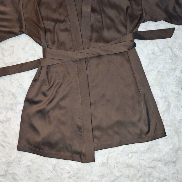 Silky Brown Robe - Picture 3 of 10